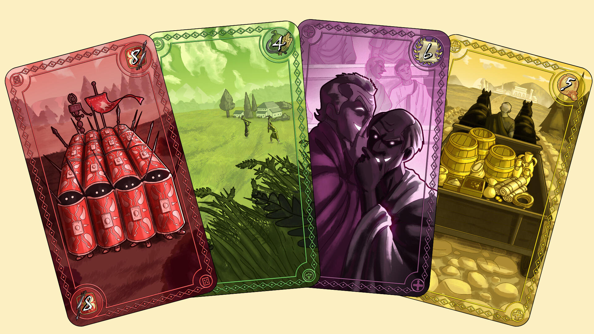 Enlarged suit cards