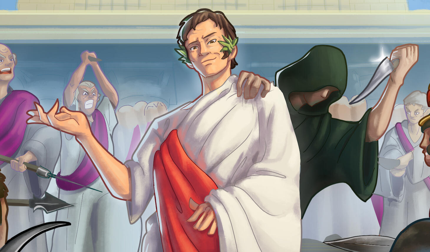 Caesar being attacked by assassin