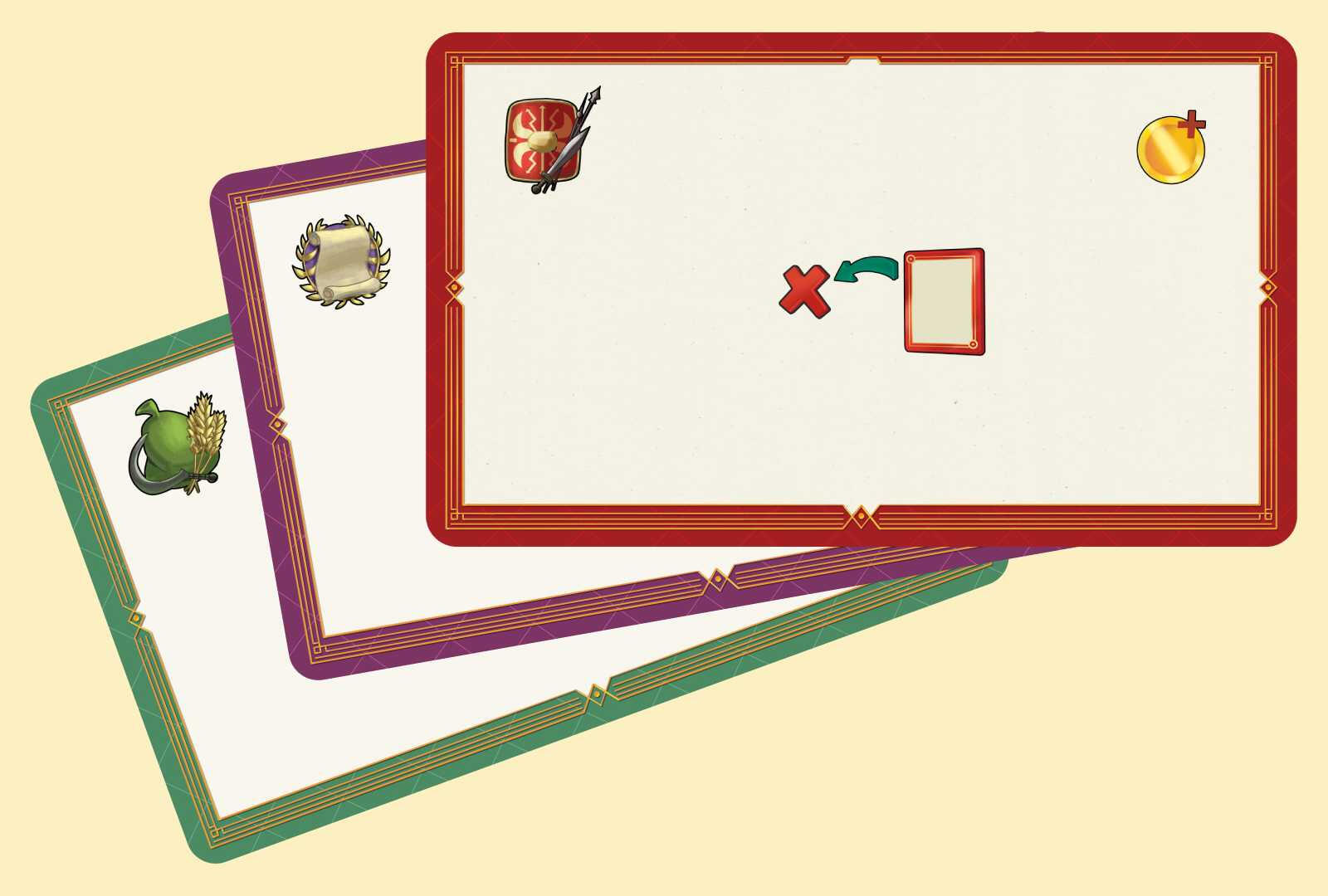 Enlarged suit cards
